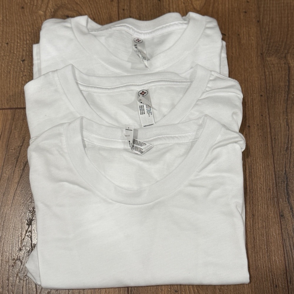 Lot‎ of 3 Sublivie Polyester Unisex Tshirts Sublimation Blanks Sz Small White